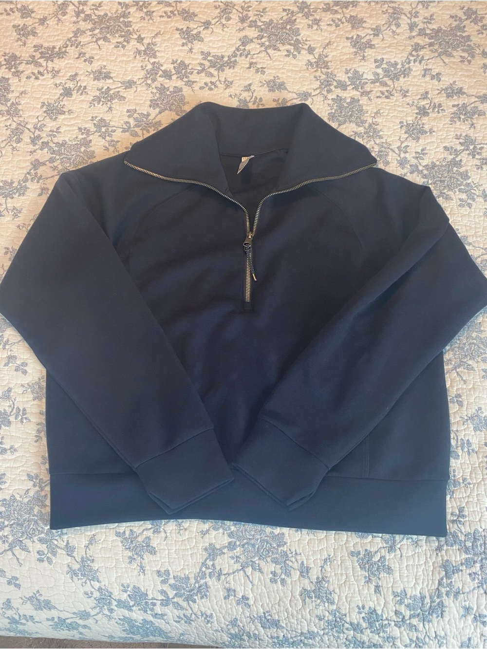 Spanx Air Essentials Black Half-Zip Pullover Sweatshirt Size Medium